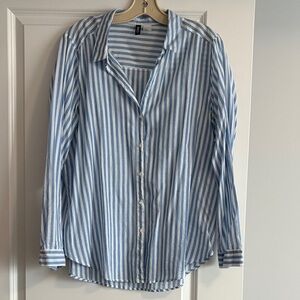 H&M | Blue Striped women’s Shirt, size large